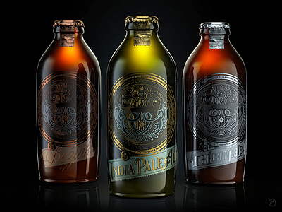 Beer 3d beer bottle branding brewery cinema4d design label packaging packaging design