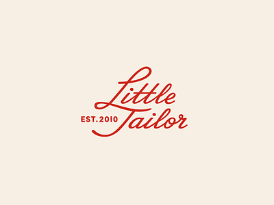 Little Tailor version 1 handwriting handwriting font logo logotype red retro logo script type typography logo vintage vintage logo