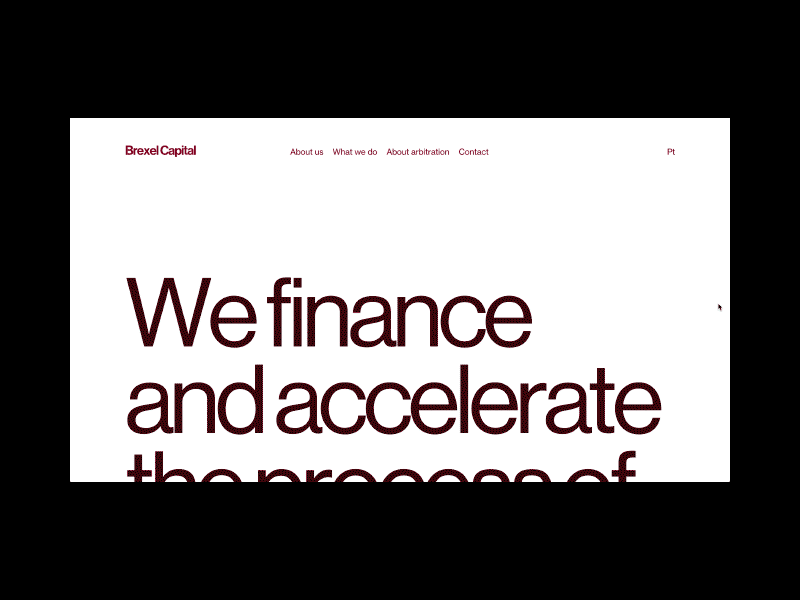 Brexel Capital scroll typography