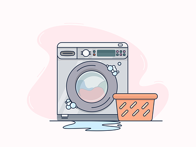 Juggle Properties: Empty state for maintenance branding digital art empty state figma illustration maintenance ui ux vector washing machine
