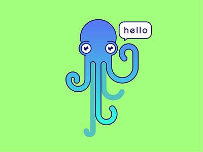 Octo-guy art icon octopus sea sticker tentacles vector