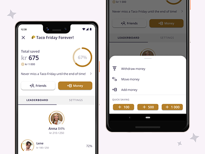 Easy peasy social saving android app design mobile app money product design progress progress bar saving saving app social platform social saving ui ux