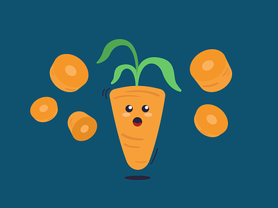 OMG Carrot bounce carrot cute illustration scared shocked slice sliced slices vector veg