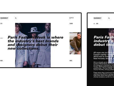 Web identity for @highsnobiety app branding clean concept design digital ui uidesign ux web webdesign