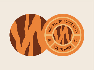 Tiger King Badge badge branding design logo orange stripes tan tiger tiger king