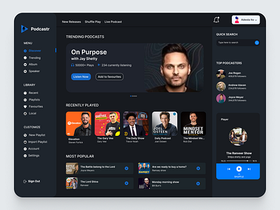 Sanchit Sharma dashboard design design podcast dashboard ui ux