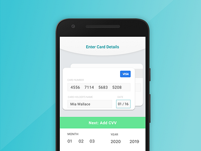 Daily UI 002 - Credit Card Checkout checkout creditcard dailyui design materialdesign mobile payment ui