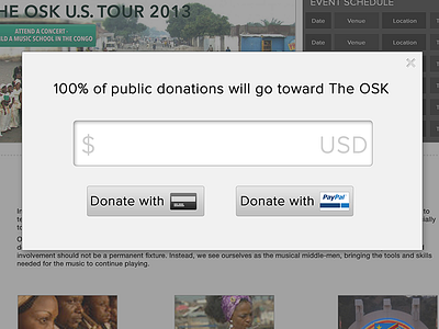 Donate Popup buttons design desktop form interface popup ui