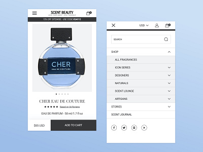 Perfume PDP & Mobile Menu
