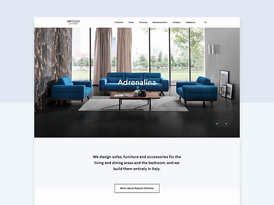 Natuzzi Editions — Homepage after effects animation app branding clean design flat furniture icon illustration landing page logo minimal sofa typography ui ux vector web website