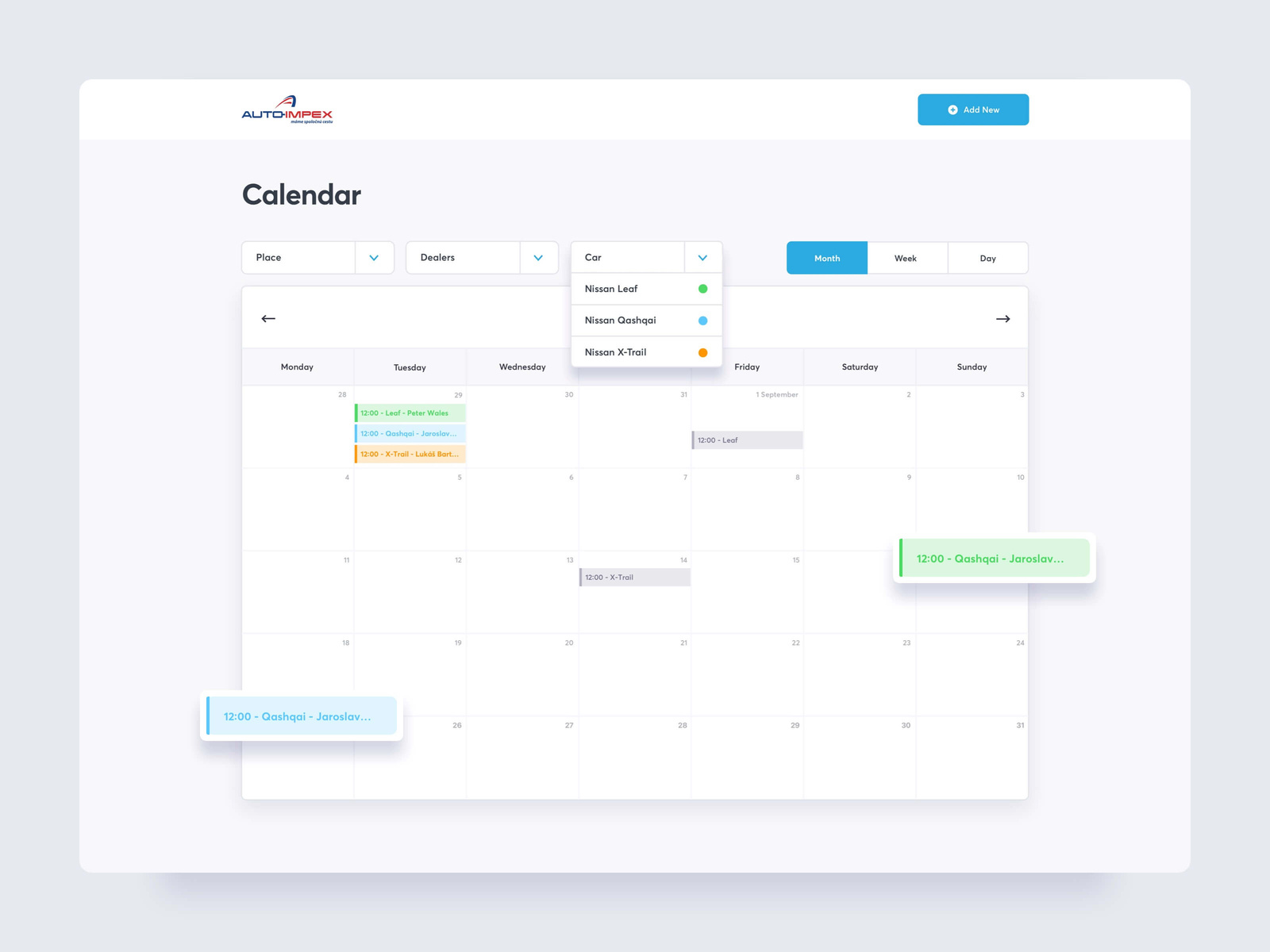 2eura System — Calendar by Daniel Gago for blank on Dribbble
