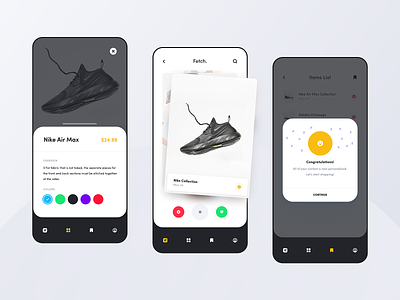 Swiper - Personalized Shopping app brand clean collection colors concept ecommerce flat gradient ios minimal mobile app nike personalize shopping swipe ui ux