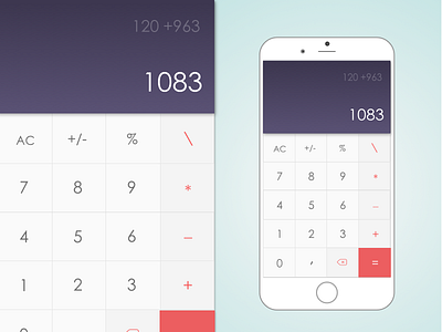 Calculator for Daily Ui challenge #004