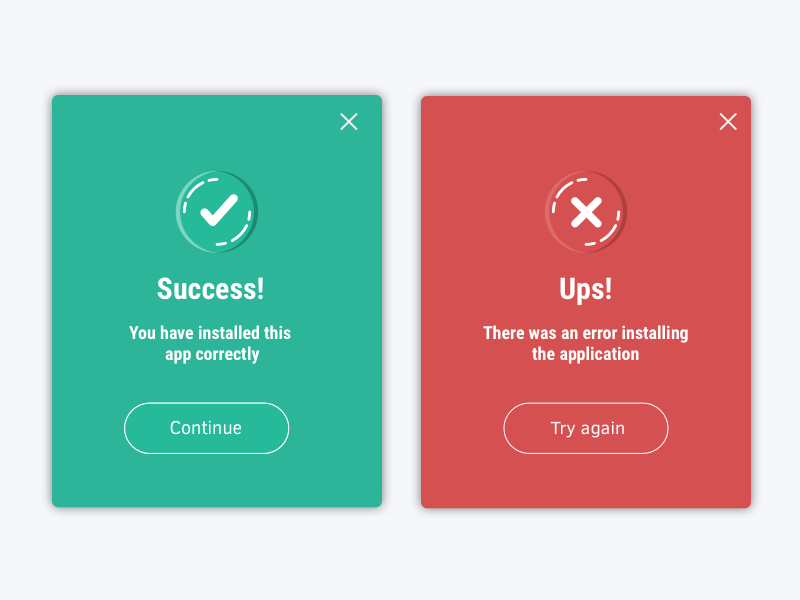 Flash Message (Error/Success) #011 by Jessica on Dribbble