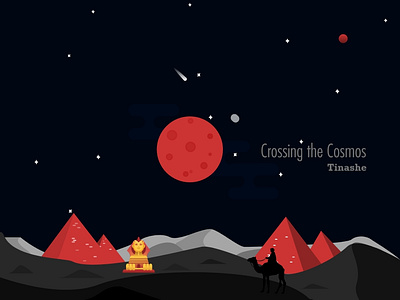 Crossing the Cosmos design developer egypt illustration music planets pyramids rb stars tinashe web