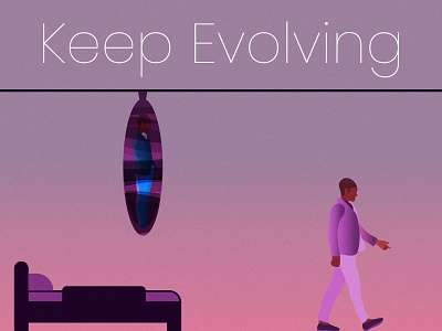 Evolve bed cocoon design evolve illustration motivation night success