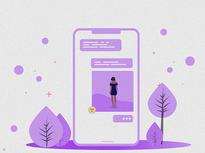 Texting design illustration love phone purple texting web