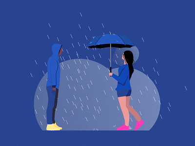 The Rain blue can you stand the rain couple design illustration man music new edition rain rb umbrella woman womans