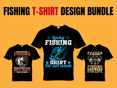 Fishing T-Shirts Design Bundle 3d animation bike branding custom custom t shirt design fishing graphic design illustration logo motion graphics t shirt ui vector