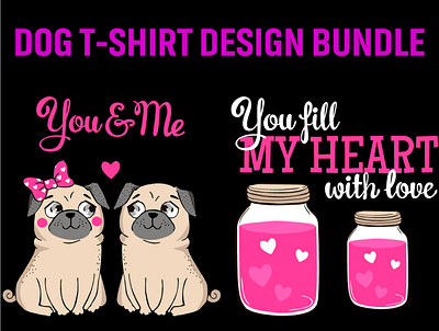 Dog T-Shirt Design Bundle 3d branding custom design custom t shirt design dog dog t shirt dogs graphic design illustration logo motion graphics t shirt ui vector