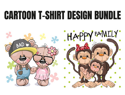 Cartoon T-Shirt Design Bundle poster