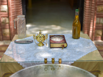 Baptismal oil and holy scripture