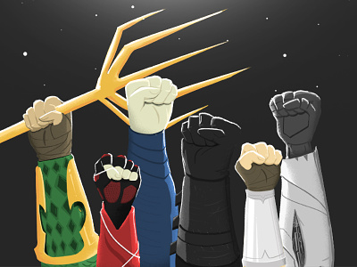 Hands of Justice aquaman batman comic dc comics flash hands illustration justice league noise superman