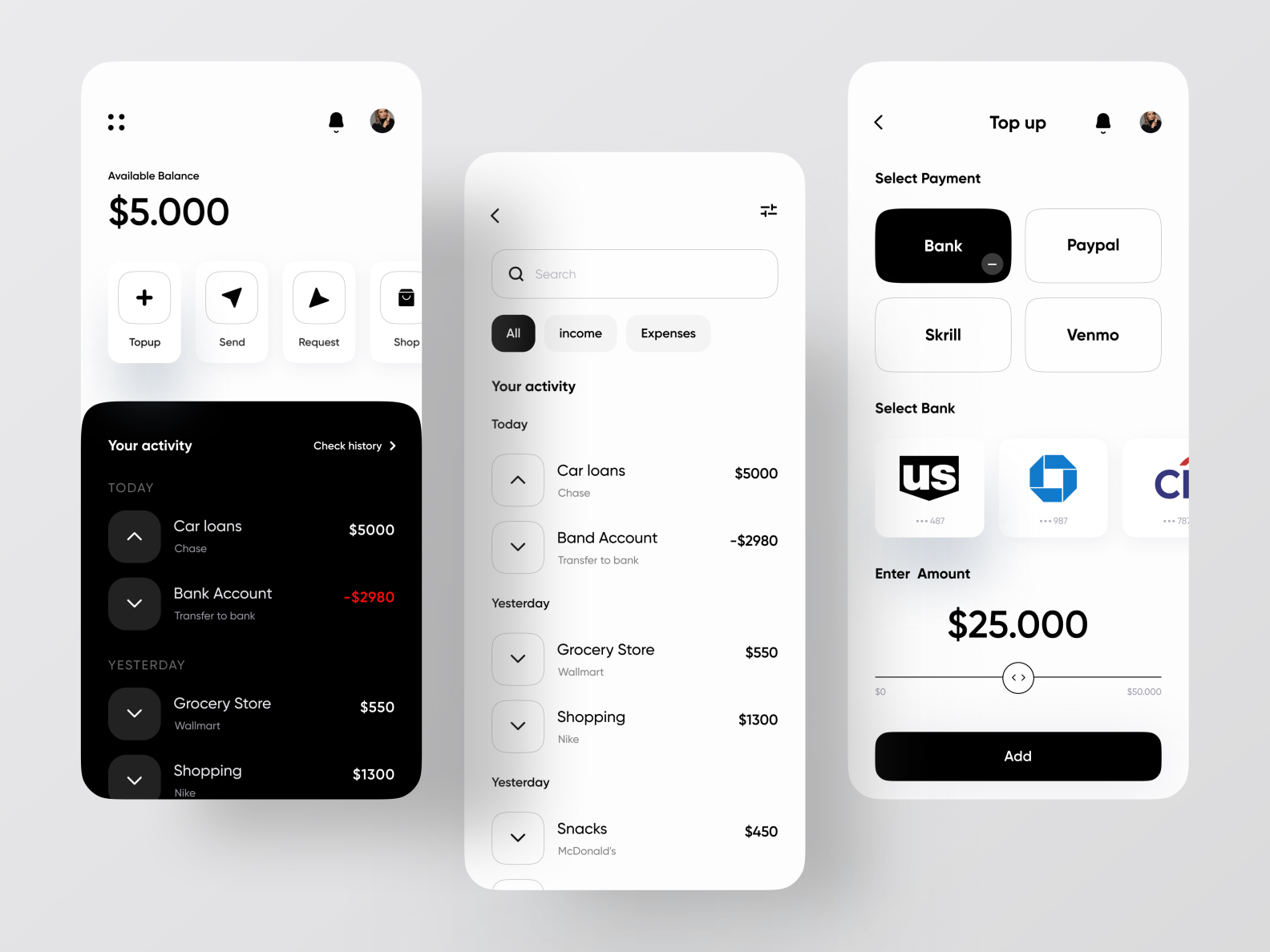 Wallet App by Ofspace on Dribbble