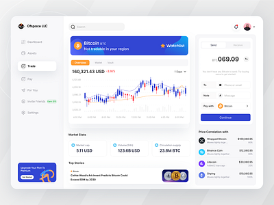 Crypto Dashboard clean ui crypto crypto coin cryptocurrency currency exchange finance financial fintech fintech industry minimal money ui ui design web web designn website website design