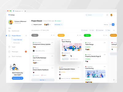 Project Management Dashboard agile application assign task concept dashboard ui illustration interface minimal ui productivity project project board project management project tracking task management time tracker ui web web app website design