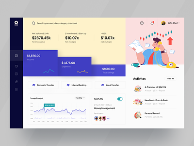 Money Management Web Application Dashboard accounting banking banking app bookkeeping cpa finance financial fintech invoice money payroll tax transaction ui ux wallet wave web xero zoho