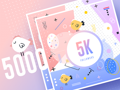 5k Followers – Thank you 5k color design gmail google job social teamuinugget ui uinugget ux