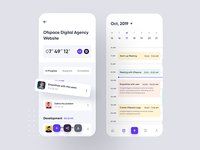 Project Tracking iOS App Design app app ui calendar digital agency ios app design meeting mobile app ofspace project management subscribe task
