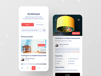 Flatmate Finder App airbnb flatmate ofspace real estate real estate agency real estate agent real estate branding real estate logo real estate web rental app room booking roommate