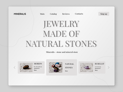 Mane page of the Mineralis store branding design figma graphic design logo ui ux