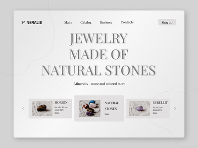 Mane page of the Mineralis store