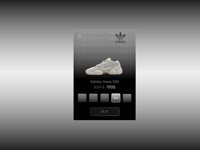 Card for the store. Adidas Yeezy