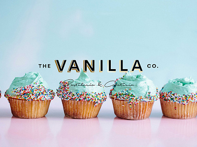 Vanilla1 bakery branding logotype pastel pastry