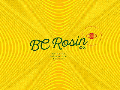 BC Rosin Co. branding logotype psychedelic rosin yellow