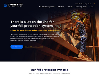 Diversified Fall Protection Homepage Update adobe xd agency concept marketing site ui ux web design