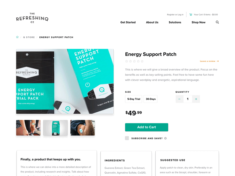 RefreshinQ Co. Product Overhaul product redesign user interface ui ux wellness