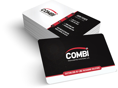 Combi Packaging Systems Business Cards branding business card design business card mockup design flat logo marketing collateral redesign