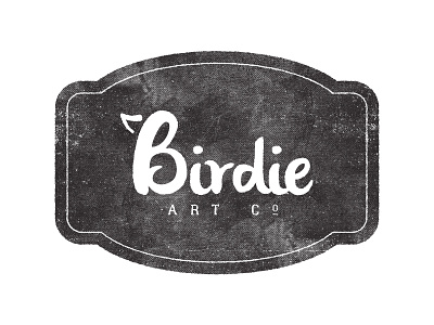 Birdie art badge birdie black company logo rough shape texture vintage