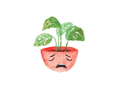 Emotional Plant emoji emotional emotions funny imessage ios nature painted plant sticker upset watercolor