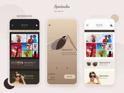 Spectacles by Snap app figma mobile design snap ui user interface