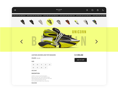 Balmain Paris branding design figma ui website