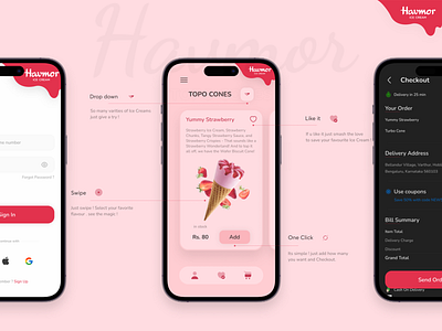 Havmor Ice Cream Mobile Application app branding figma mobile design ui