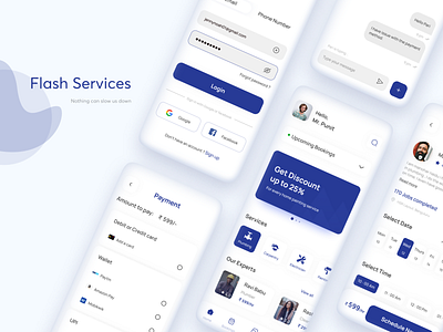 Flash Services Mobile Application app figma mobile design ui ux