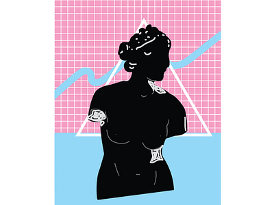 Black Aphrodite Logo 80s 90s 90s kid branding graphicdesign illustration logo retro vector
