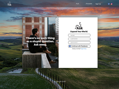 Ask Sign Up Form